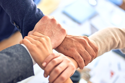 Hands joined together
